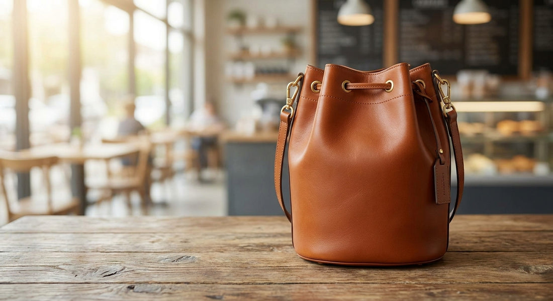 Leather bucket bag for first designer bag buyers