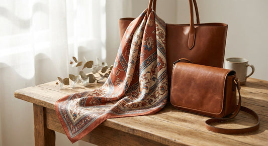 How to match a silk scarf to a leather handbag