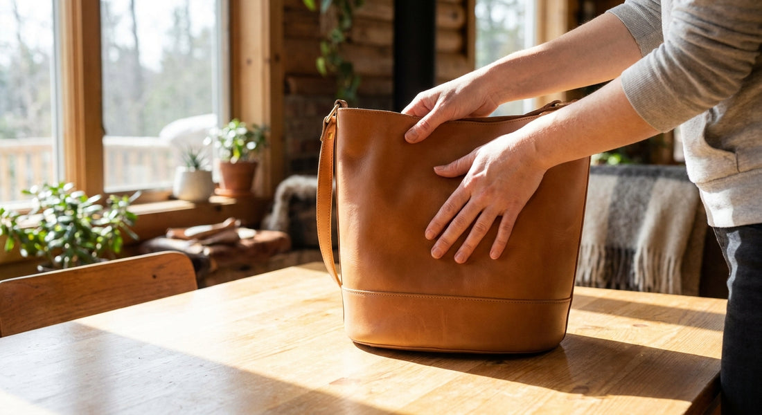 How to break in a new leather bucket bag