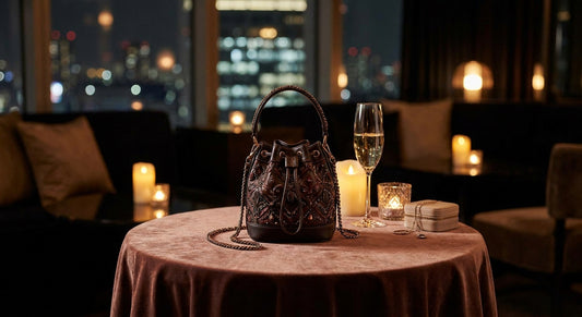 Mini bucket bag for evening occasions