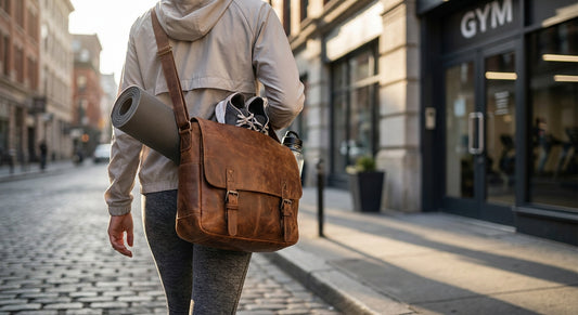Leather crossbody bag for daily gym commutes