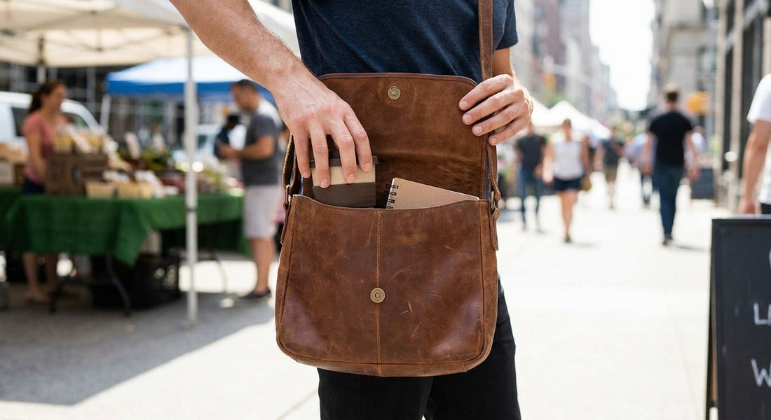 Leather crossbody bag for everyday errands