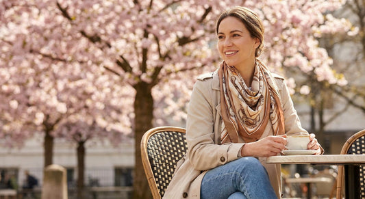 Silk scarf for spring outfits